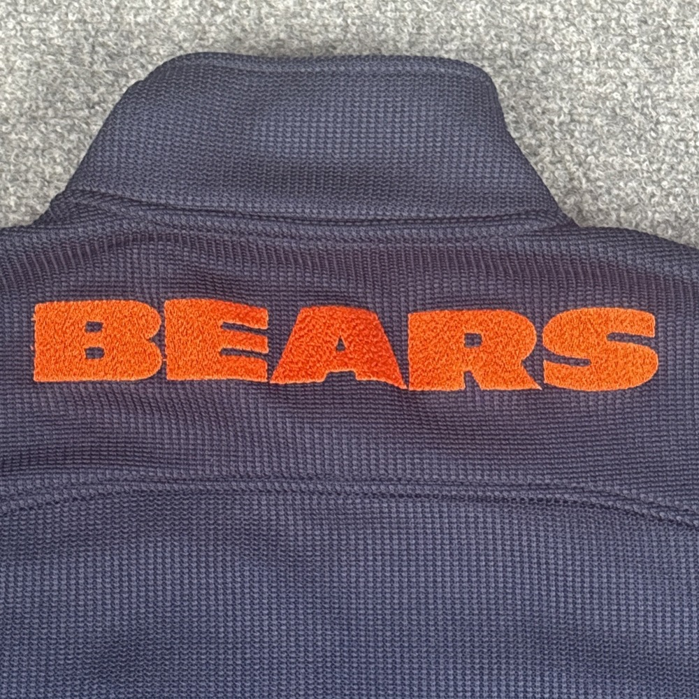 Chicago Bears NFL Team Apparel 1/4 Zip Waffle Knit Jacket Navy Small - Picture 6 of 6